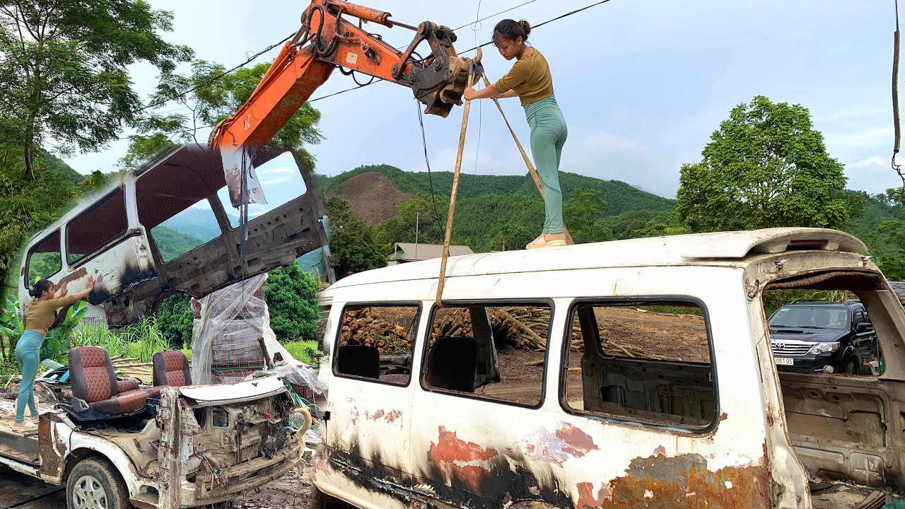 The girl removed all the electrical wires, completely cutting off the 16-seat car frame