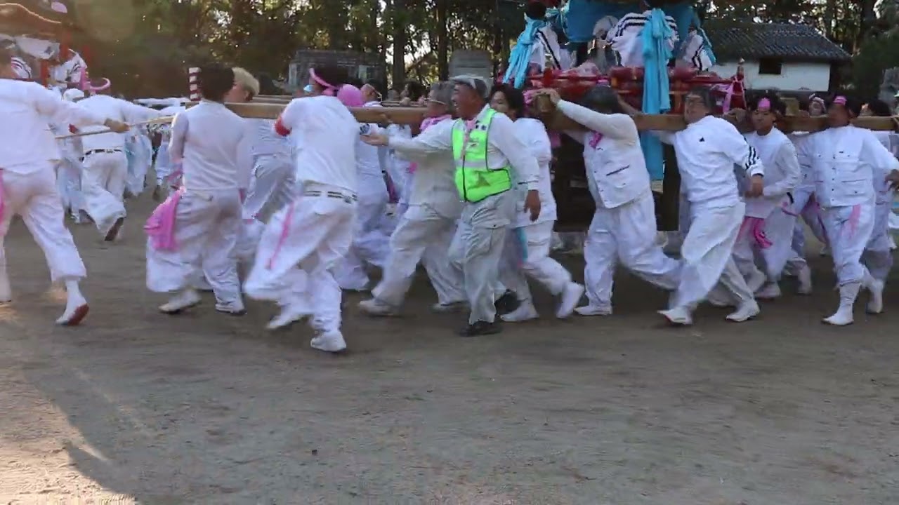 田熊の秋まつり　東西山車の競走③　田熊八幡宮