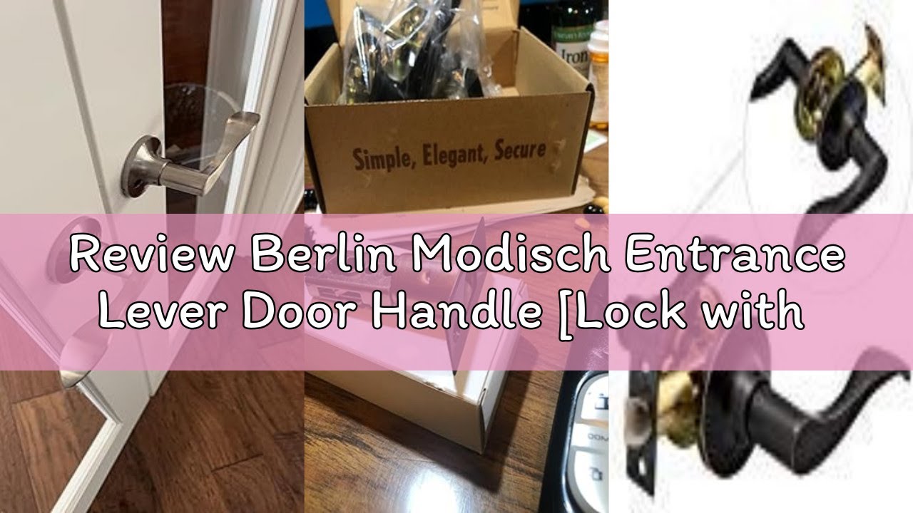 Review Berlin Modisch Entrance Lever Door Handle [Lock with Two Keys] for Office or Front Door with