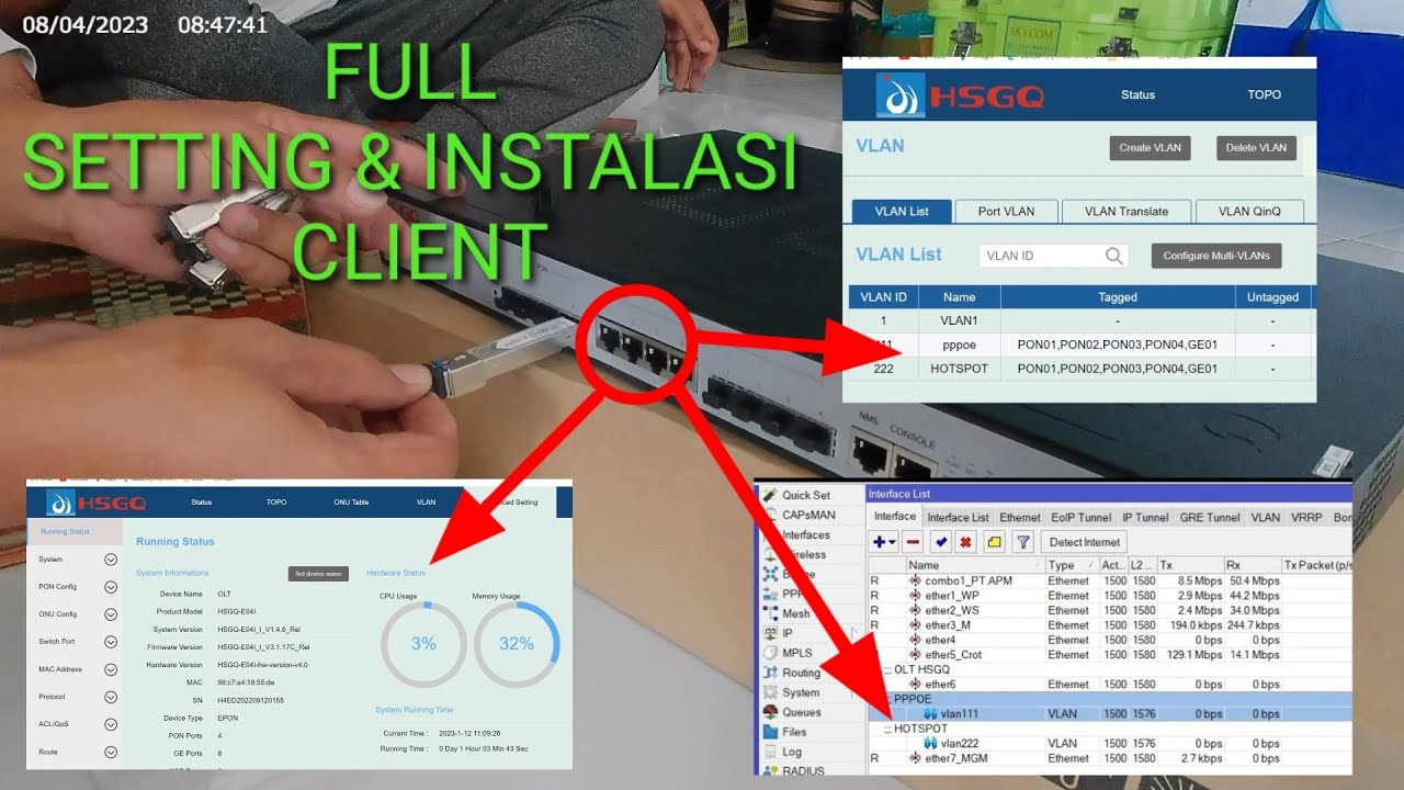 SETTING & INSTALASI OLT HSGQ SAMPAI AKTIF DICLIENT