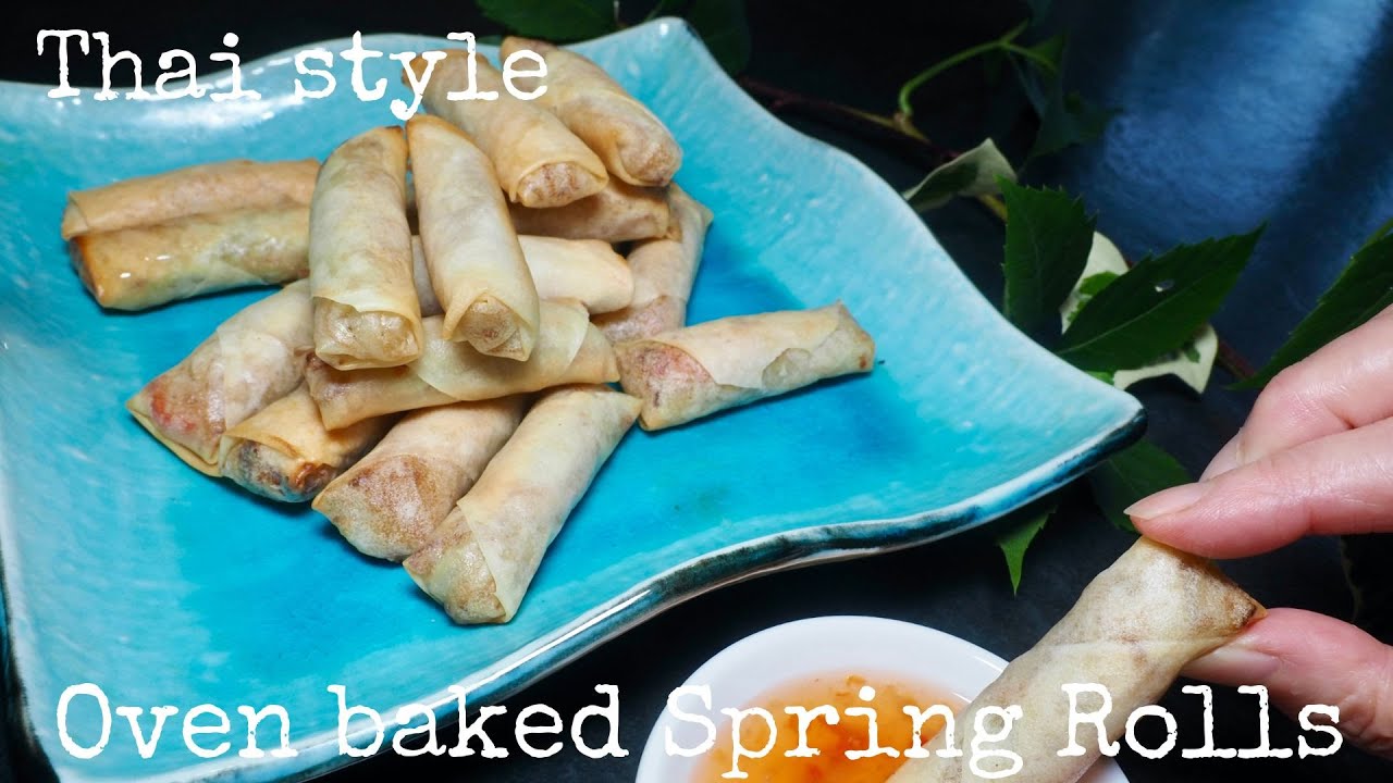 How to make healthy Thai style oven baked spring rolls