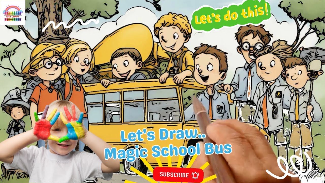 Magic School Bus | Ep - 118 By Kidi Crafts | Colouring & Sketching | Beautiful Drawing | Edit&118