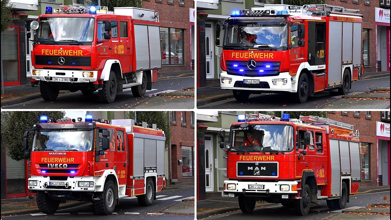 [Feuer in Schule 🚒🔥] ● FEUERWEHR LANGERWEHE ● EINSATZFAHRTEN zu Abschluss&uuml;bung der Jugendfeuerwehr 🚨