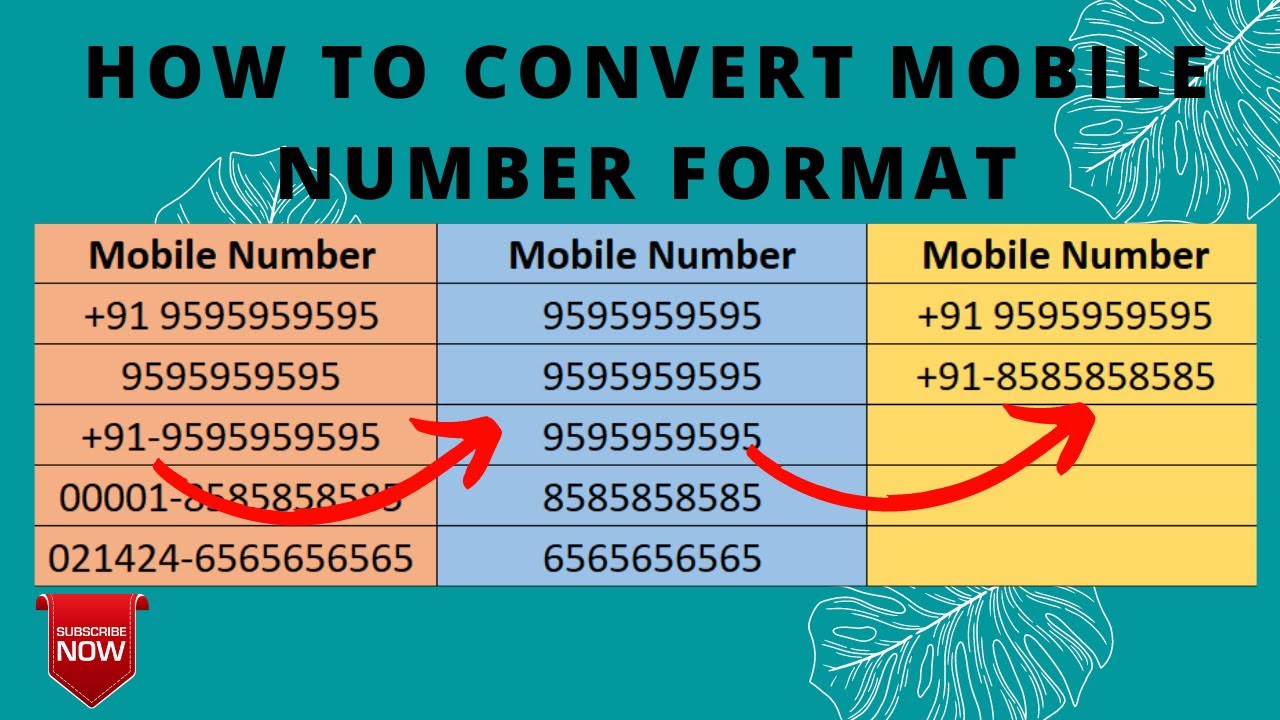 #Excel Tip: Converting a #Mobile Number With & Without Country Code in #excel