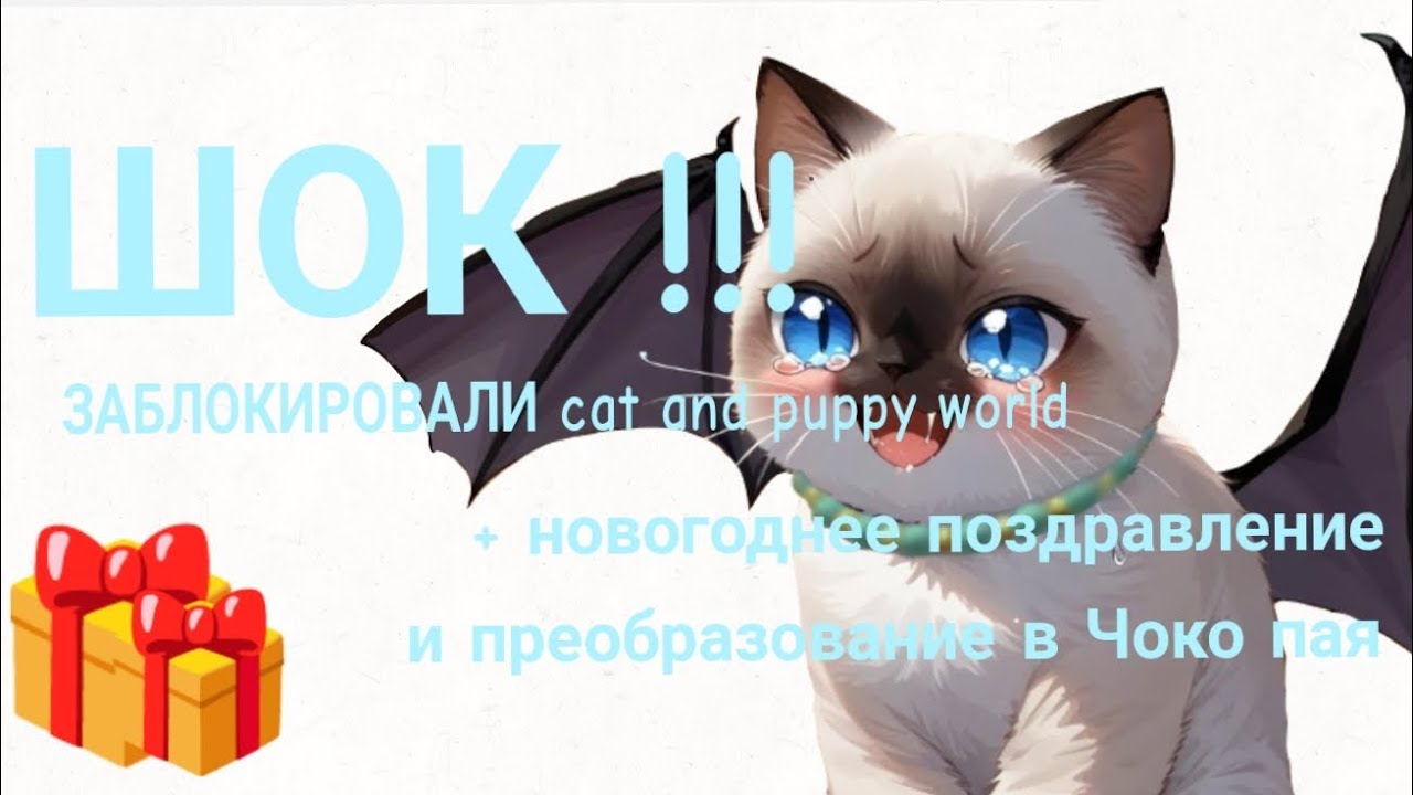 ШОК !!! ЗАБЛОКИРОВАЛИ cat and puppy world ! + Новогоднее поздравление и преобразование в Чоко пая 🎁 
