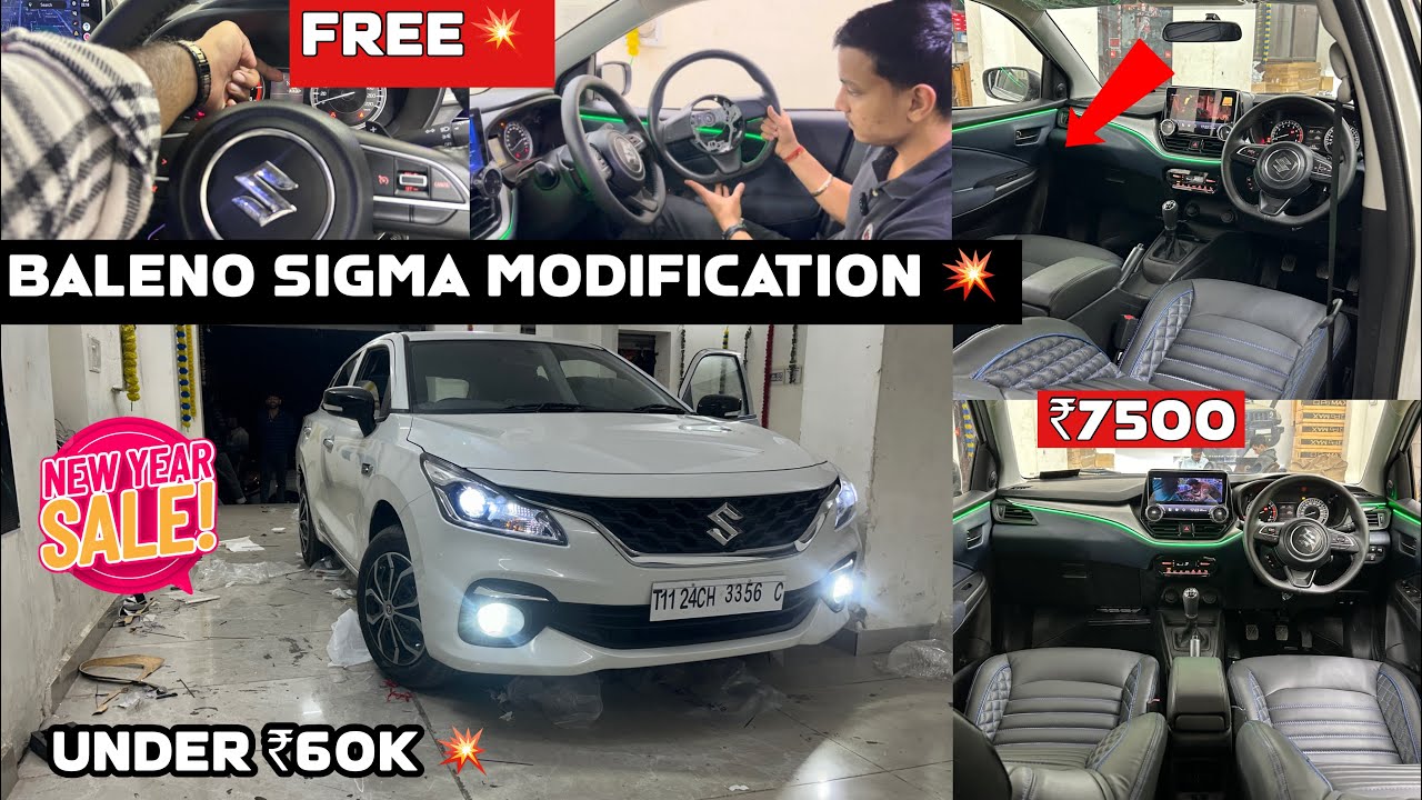 Baleno Sigma Modification ✅2025 Baleno Modified 💥New Year धमाका 💯CRUISE GRILL FREE 🔥Base To Top ✅
