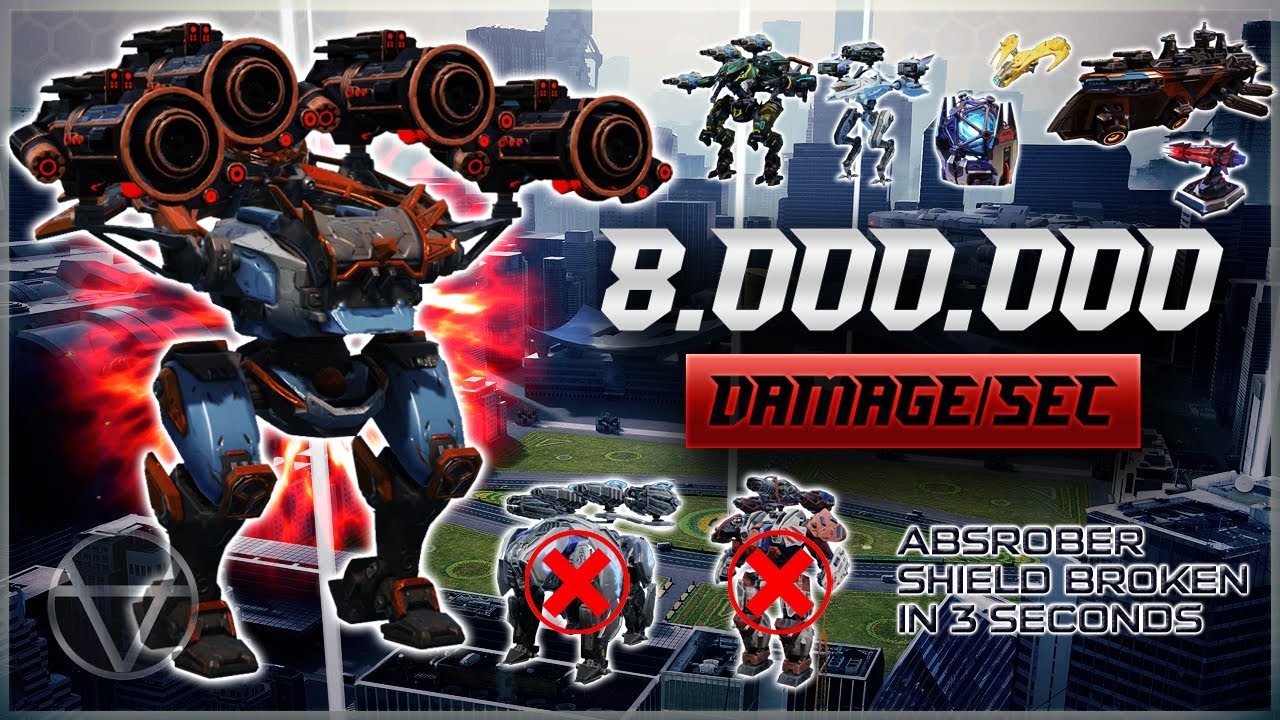 20,000,000 DMG in 3 seconds!! It Breakes ABSORBER Shields – Test & Gameplay | War Robots