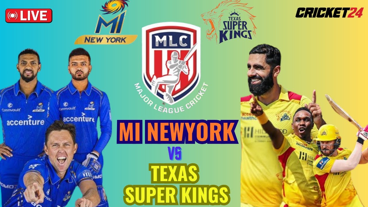 🔴LIVE TSK VS MINY MATCH |  MI New York VS Texas Super Kings | Major Cricket league 2024-Gameplay