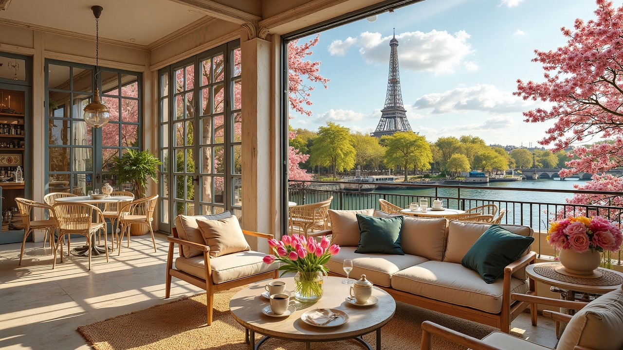 Smooth Spring Jazz 🌸 Cozy Coffee Shop Ambience for Deep Focus, Study and Work