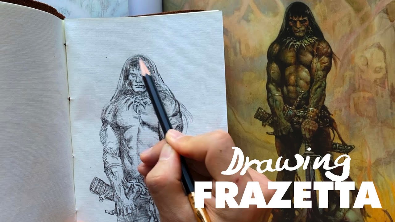 Drawing Conan the Barbarian (after Frank Frazetta)