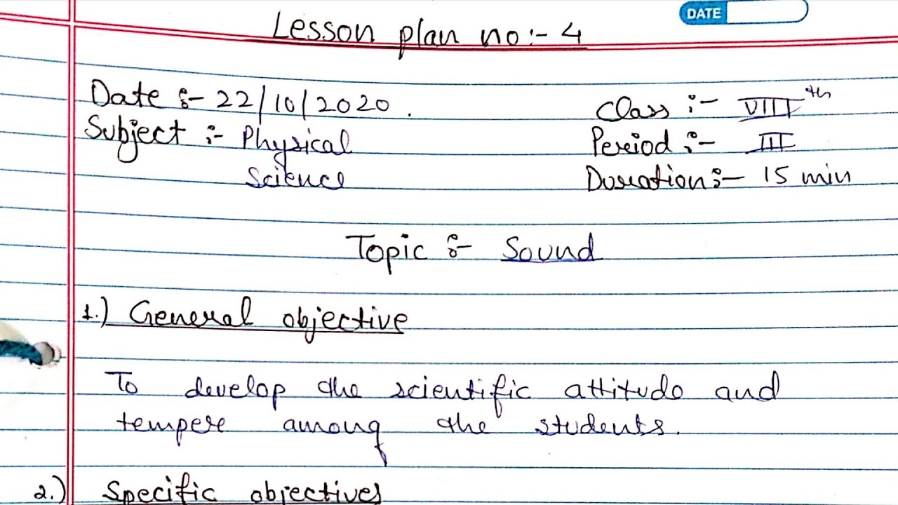 Lesson Plan On Sound | Sound Lesson Plan | Science Lesson Plan