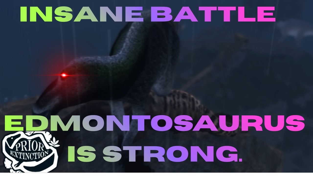CRAZY EDMONTOSAURUS 2v3 VS ELDER REXES!!!- Roblox Prior Extinction Recode
