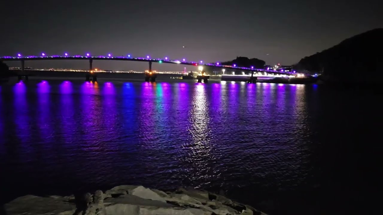 무의도 밤바다 연육교 빛의 향연