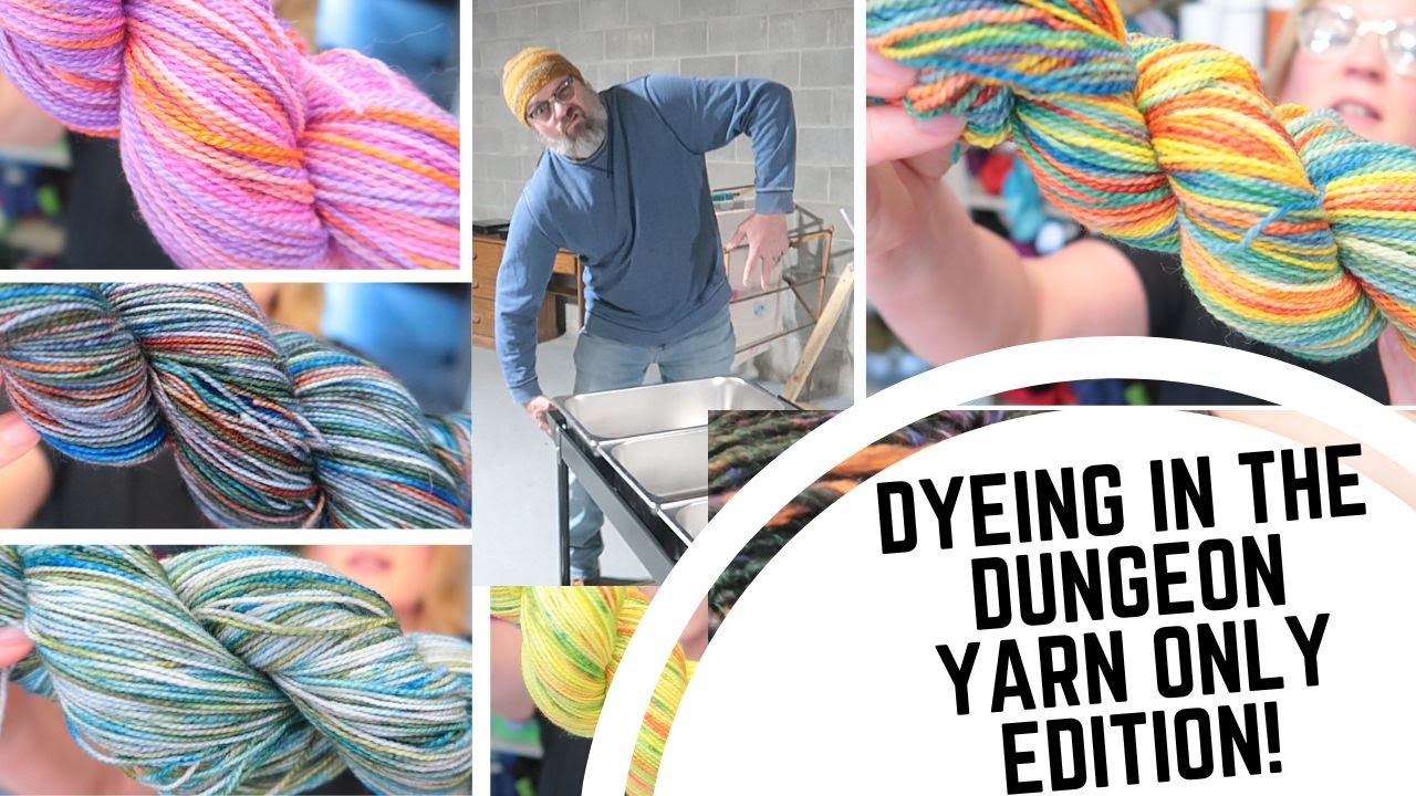 Пряжа кислотного крашения в Dye Dungeon! Пять разных видов пряжи для носков! Jacquard, Dharma и P...