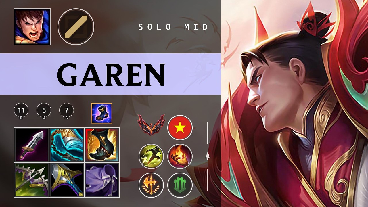 Garen Mid vs Irelia - VN Grandmaster Patch 26.03