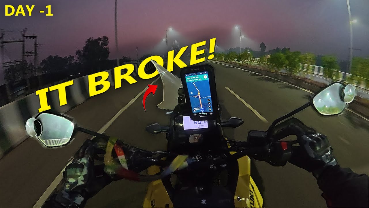 600KM NON-STOP on V-Strom.. My Windshield BROKE! | Pune to Hampi | Journey to India’s Last Road EP-1