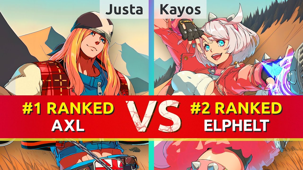 GGST ▰ Justa (#1 Ranked Axl) vs Kayos (#2 Ranked Elphelt). High Level Gameplay