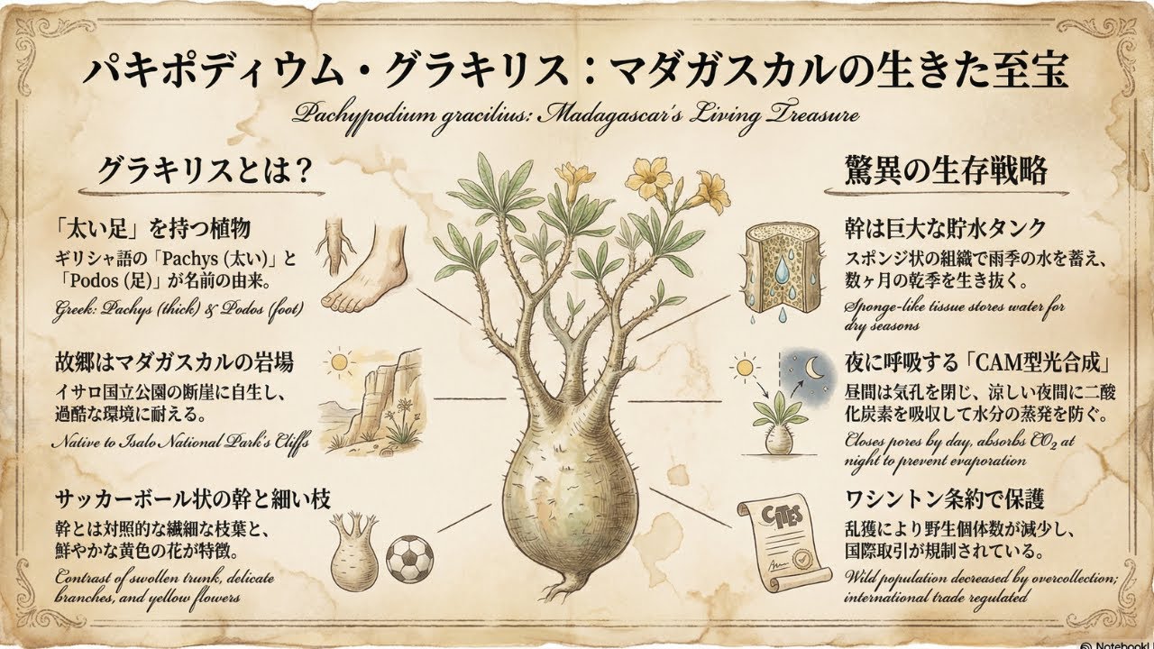 【塊根植物の王様】パキポディウム・グラキリスの世界を徹底解説