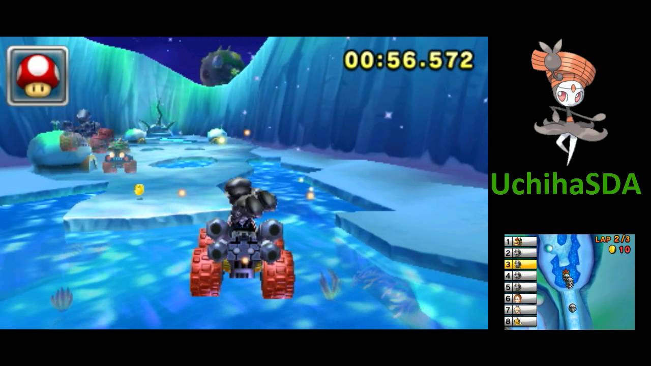 Mario Kart 7 Time Trial: Rosalina's Ice World (2'00