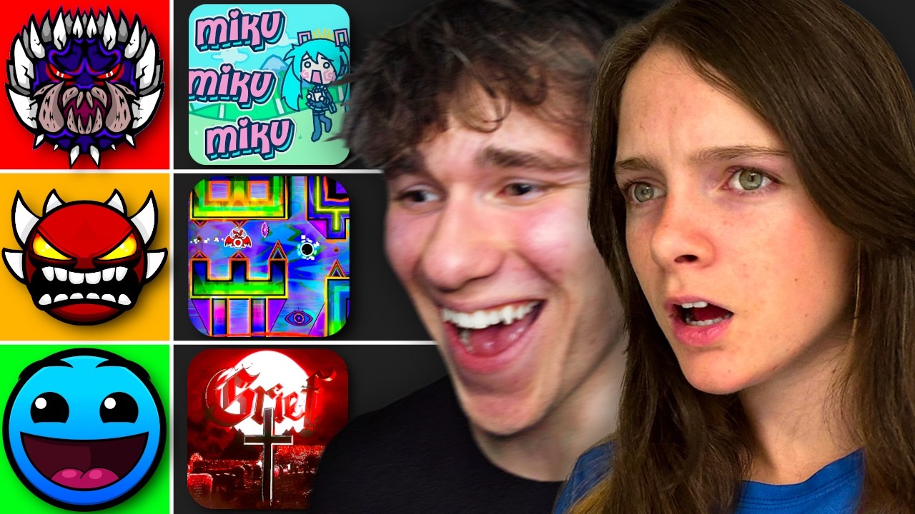 My Girlfriend Ranked The Hardest Levels in Geometry Dash Levels..