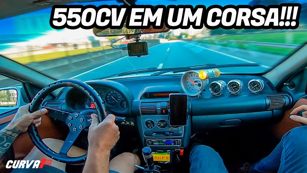 Corsa com motor de Blazer turbo acelerando tudo!