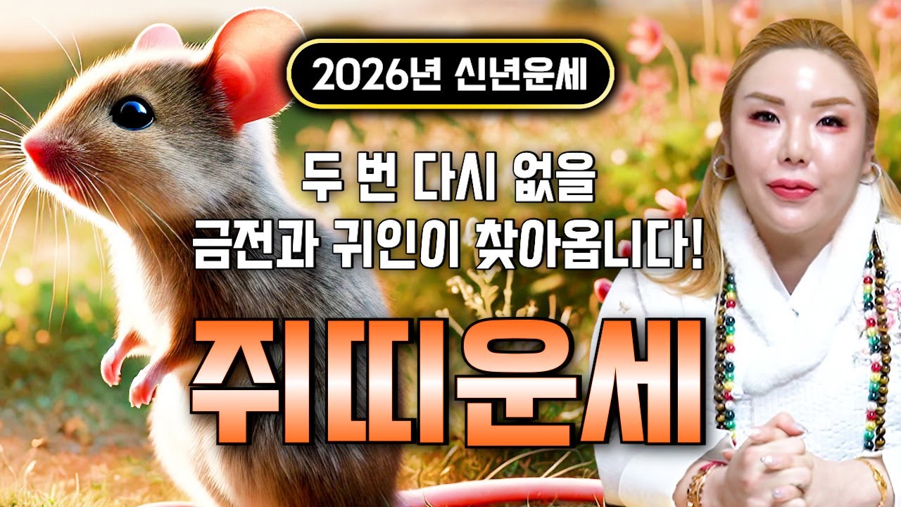 [2026년 병오년 쥐띠운세] 쥐띠가 X월에 태어났다면 2026년에 100% 대박납니다! 금전,귀인,문서운 모두 펑펑 터진다!! 60년생 72년생 84년생 96년생 쥐띠 신년운세