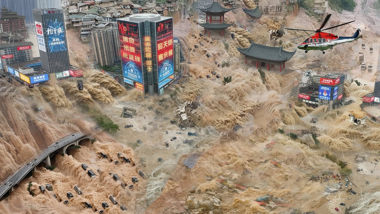 China Sichuan Flood Emergency: Rivers Overflow, Roads Swept Away, Thousands Evacuated, Chaos