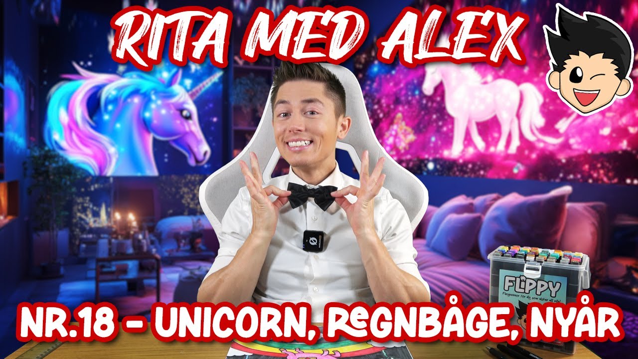 Rita med Alex - Nr18 [Unicorn, Regnb&aring;ge, Ny&aring;r]