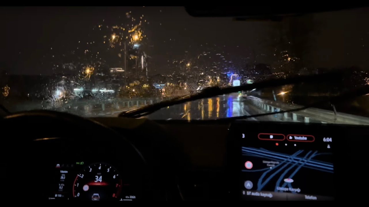 ASMR Driving First In Heavy Rain, Then In Snow #25 No Talking - Istanbul Kadıköy #asmr #driving