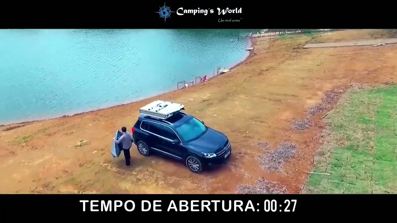 Abertura da barraca automotiva de teto modelo Explorer - Campings World