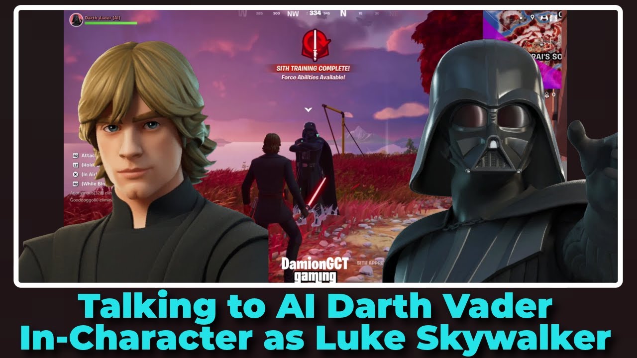 Talking to AI Darth Vader In-Character as Luke Skywalker - Fortnite Chapter 6 MS1 - Star Wars