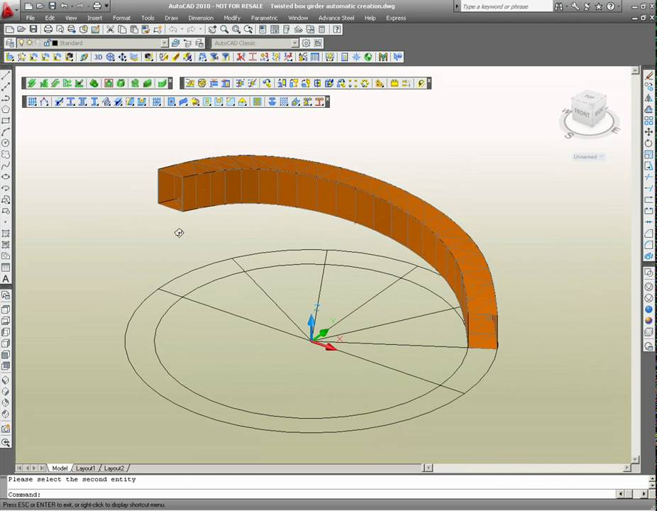 Advance Steel - Easy creation of a 3D twisted box girder