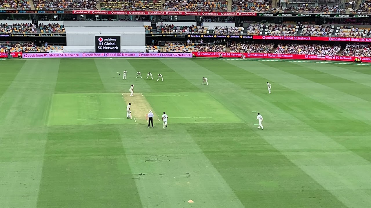 BOWLED HIM! Mitch Starc knocks over Rory Burns on the very first ball of the Ashes test in Brisbane