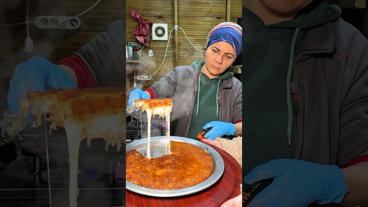 Hatay&rsquo;da peynirli k&uuml;nefe nasıl yapılır cos k&uuml;nefe Fatma usta Avcılar &Ccedil;eşmesi Yayladağı Hatay#k&uuml;nefe