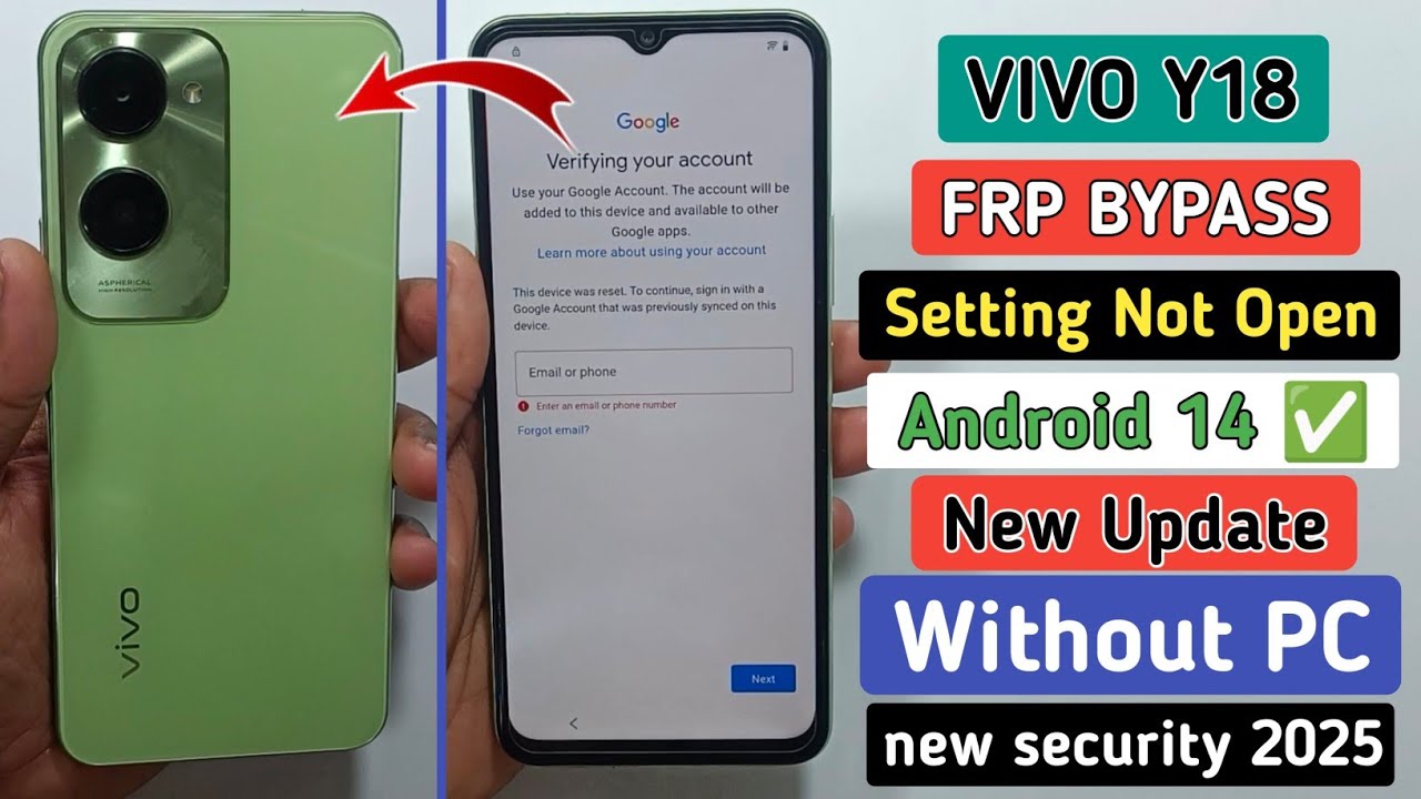 Vivo Y18 Frp Bypass Android 14 | Settings Not Opening | New Security 2025 | (Without PC)