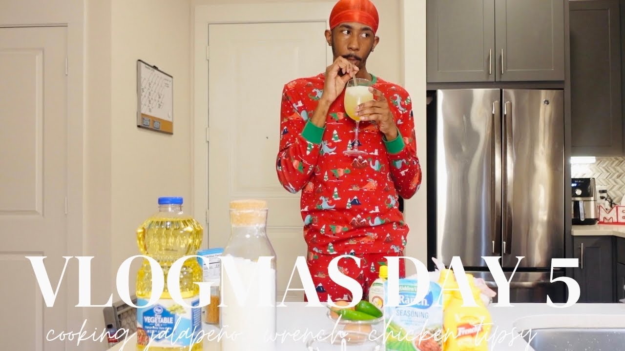VLOGMAS DAY 5| Cooking Jalapeño Ranch Chicken Tipsy w/Honey Cornbread *Hilarious* | Dustin & Rhobert