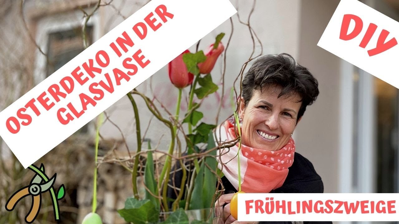 VASEN-DIY-DEKO:  wie du deine Vase mit Weide & Tulpen dekorierst