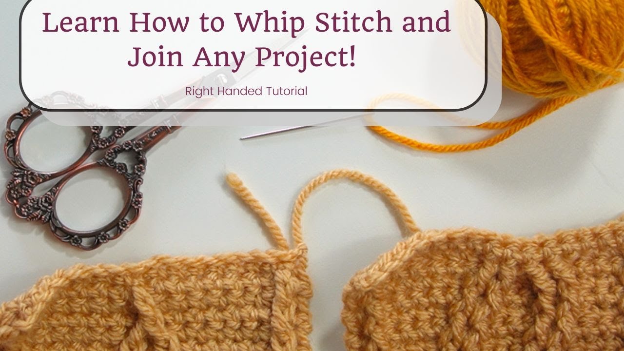 How to Whip Stitch (Right-Handed) | Easy Tutorial for Crochet & Knit Projects