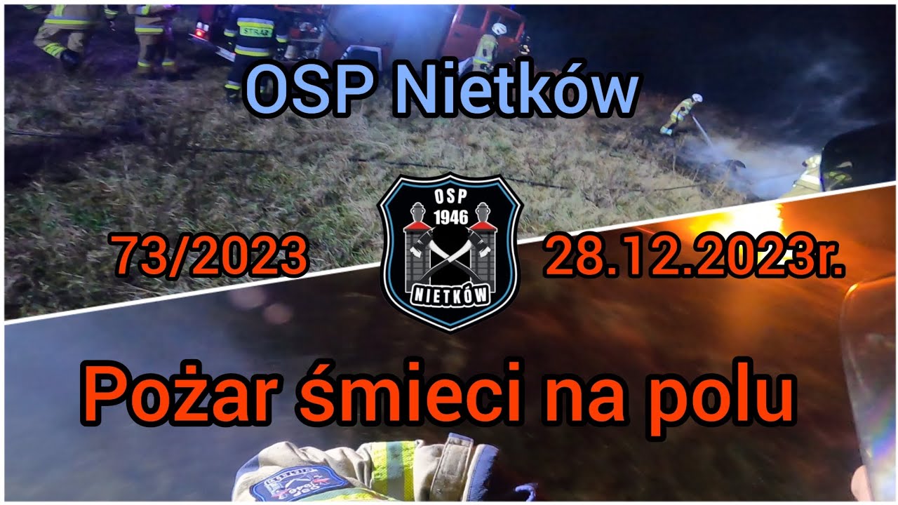 Pożar śmieci na polu w Leśniowie Wielkim