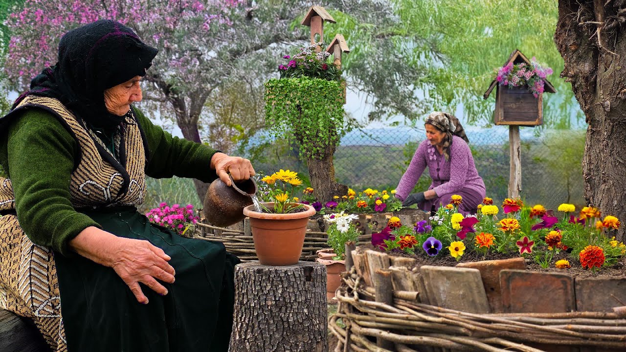 Simple Living in Azerbaijan: Gardening with Grandma in a Faraway Village | Rural Life Vlog