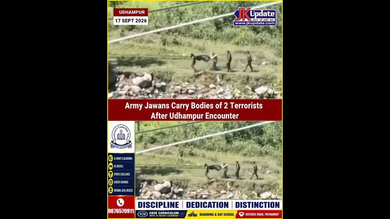 Army Jawans Carry Bodies of 2 Terrorists After Udhampur Encounter