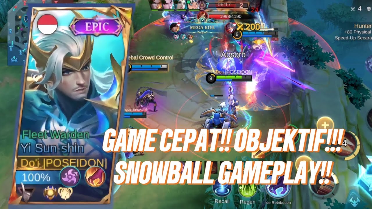 GAME CEPAT!! OBJEKTIF!!! SNOWBALL GAMEPLAY!!! - Mobile Legends