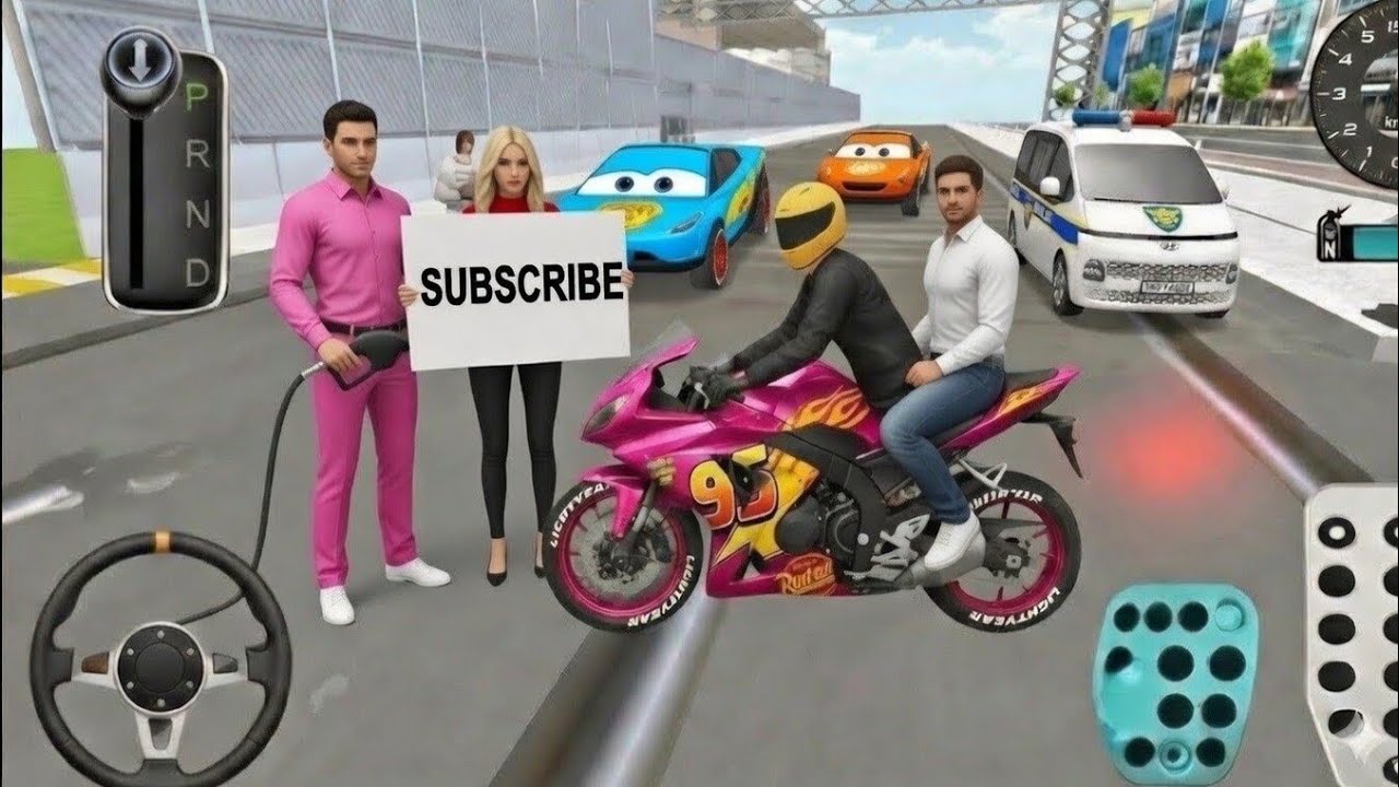 Custom Pink Mc Queen Bike Vs Bullet Train 3d driving class game 2026