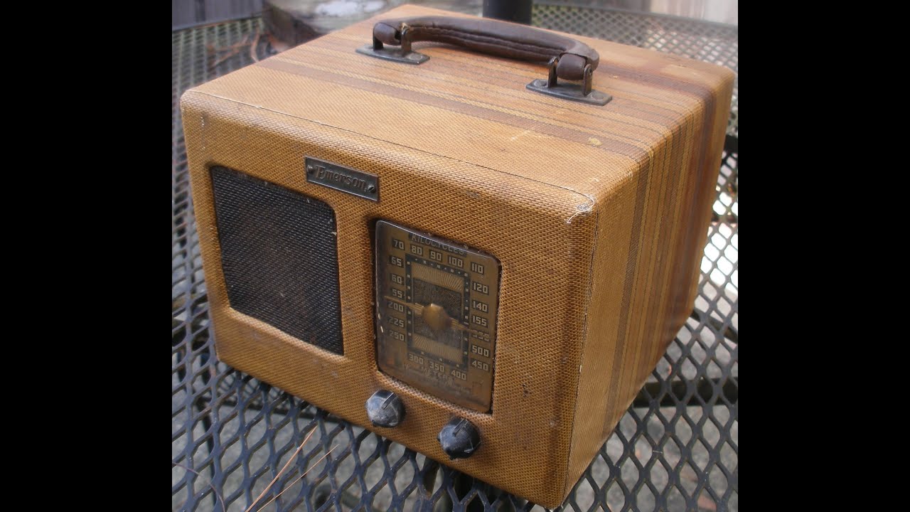 Repair of a circa 1938 portable Emerson tube radio
