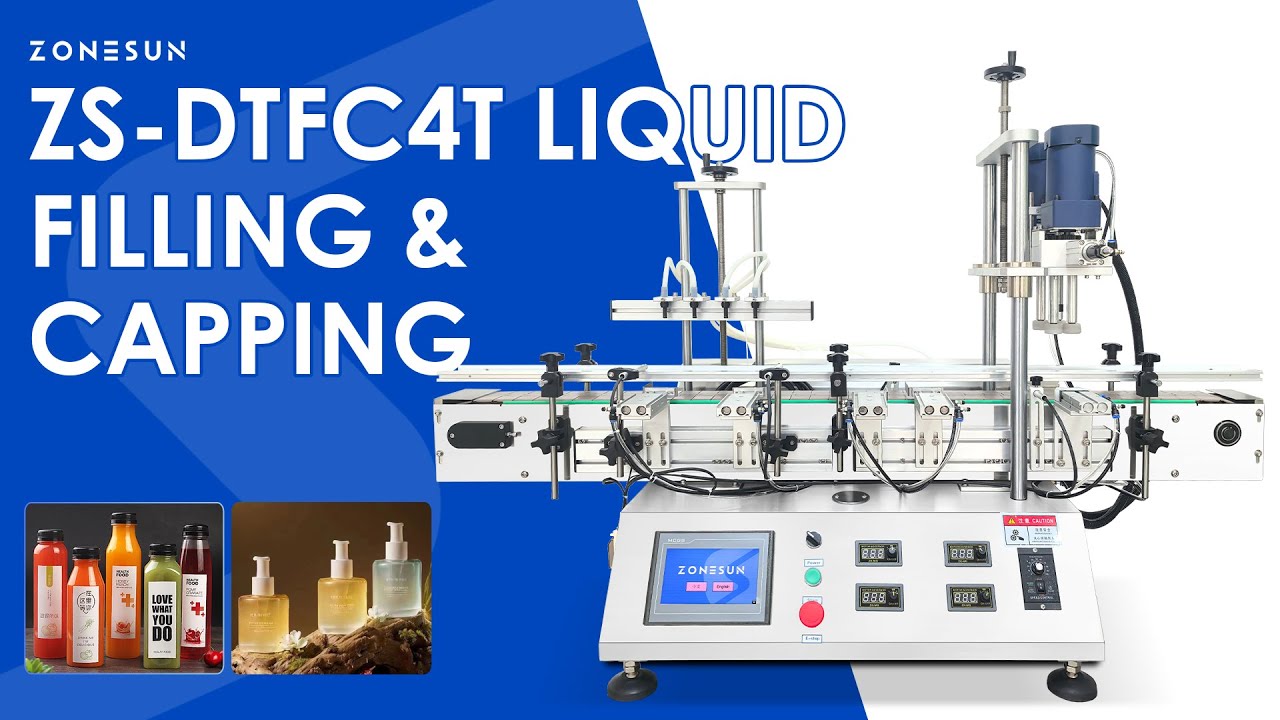 Zonesun ZS-DTFC4T Tabletop Bottle Filling and Capping Machine Monoblock