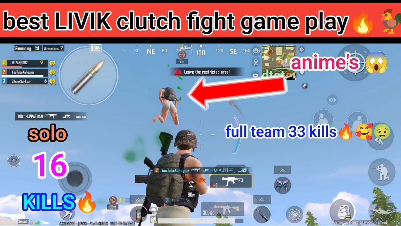 best LIVIK clutch fight game play🔥🐓l#bgmi #pubgmobile #pubg #Vortex Lootz