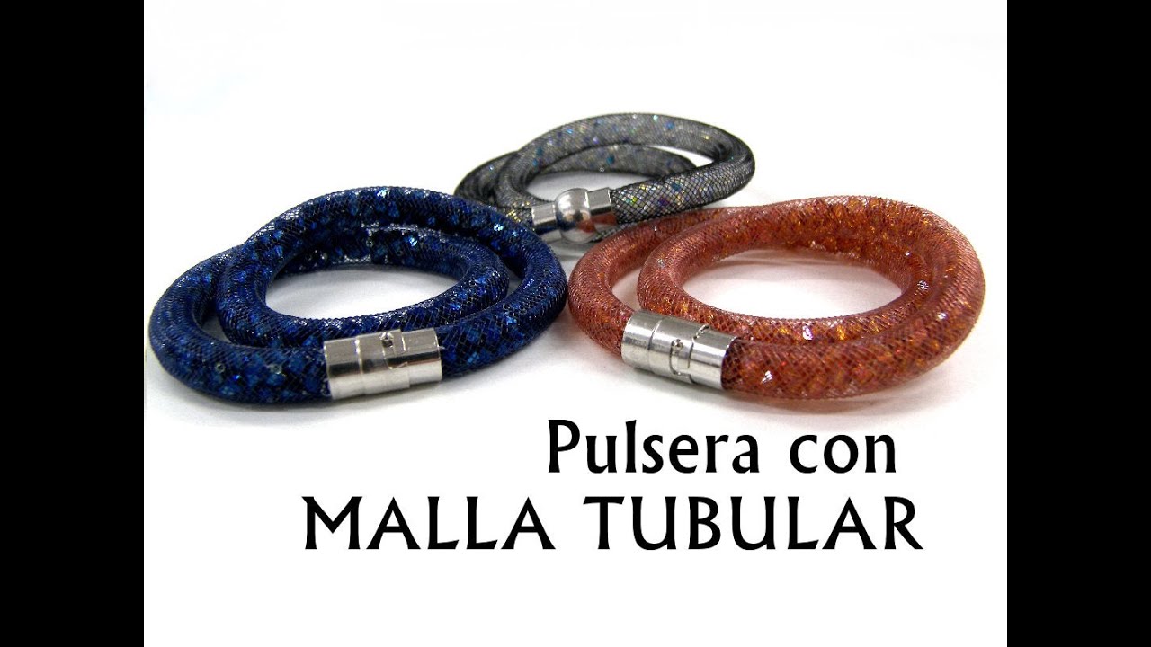 Pulsera de Malla Tubular con Swarovski Elements