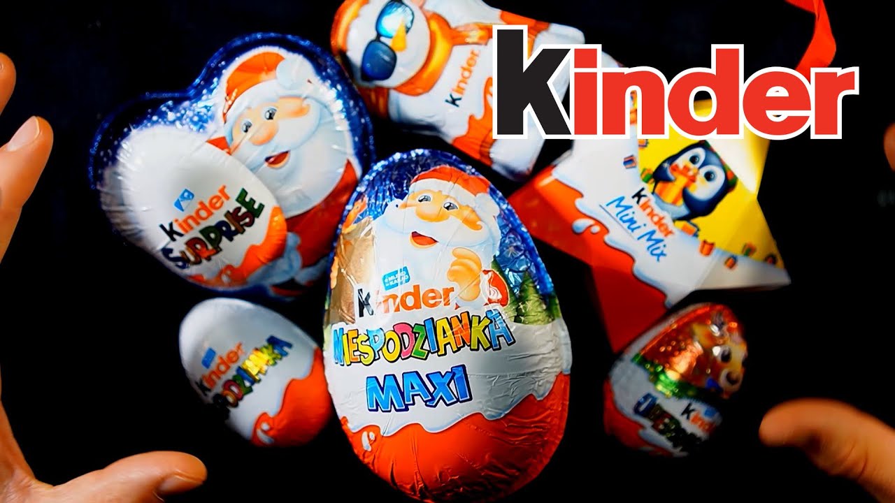 ASMR Opening Kinder Surprise Eggs (Christmas edition - no talking)