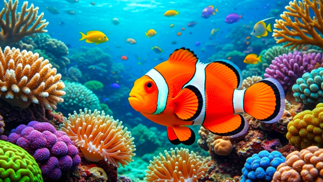 4K Aquarium Ambience 🌊 Relaxing Underwater World with Colorful Coral Reefs & Jellyfish