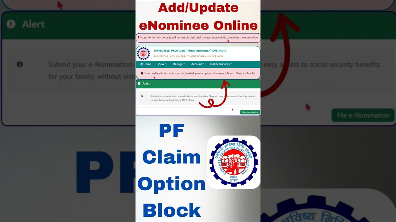 🚨EPFO Add/Update eNominee Online 🚨 | PF Claim Option Blocked Until Completes eNomination Add/update